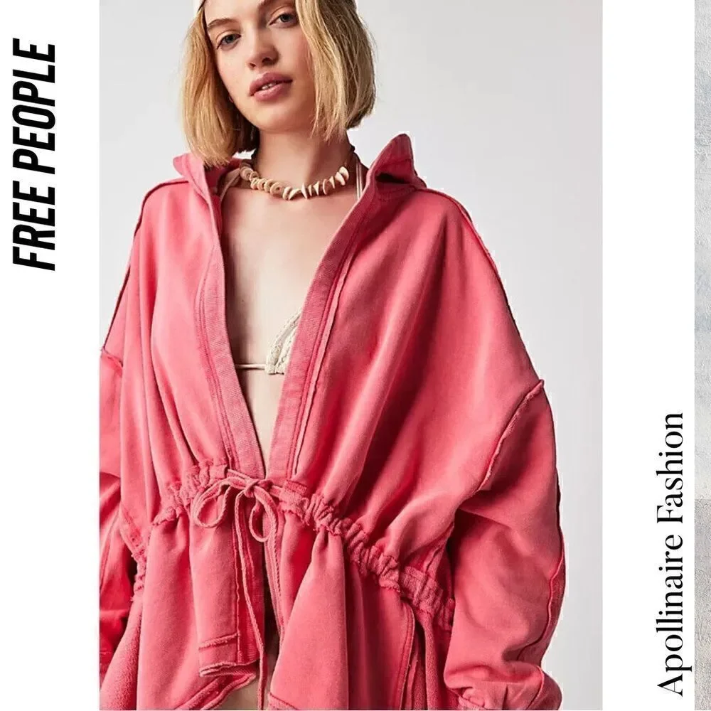 FREE PEOPLE EMILIA CARDIGAN IN MIAMI BEAT PINK NWT XS